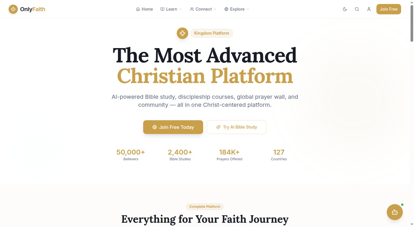 OnlyFaith.life homepage